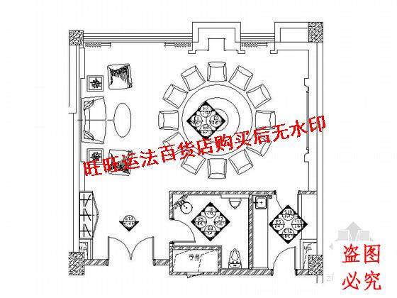 酒店a型包房装修cad图纸(含效果)室内设计装修dwg图