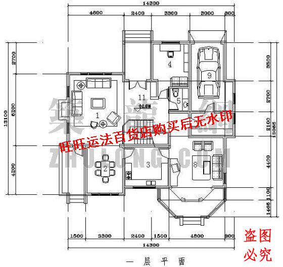 别墅户型平立面cad图纸室内设计装修dwg图