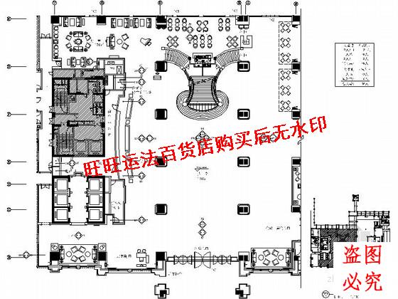 五星级酒店大堂施工cad图纸(含效果)室内设计装修dwg图