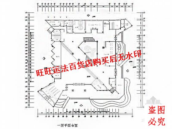 风景区现代风格游客服务中心室内装修施工cad图纸