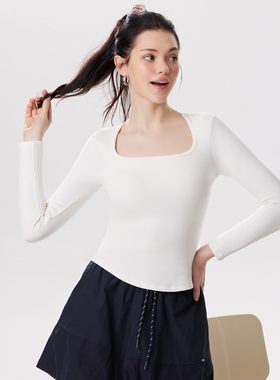 德绒保暖上衣女秋冬季加绒带胸垫免穿文胸显瘦发热内衣内搭打底衫