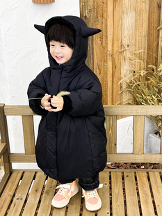 童装男童羽绒服2025新款儿童长款小童白鸭绒宝宝外套冬季炸街外出