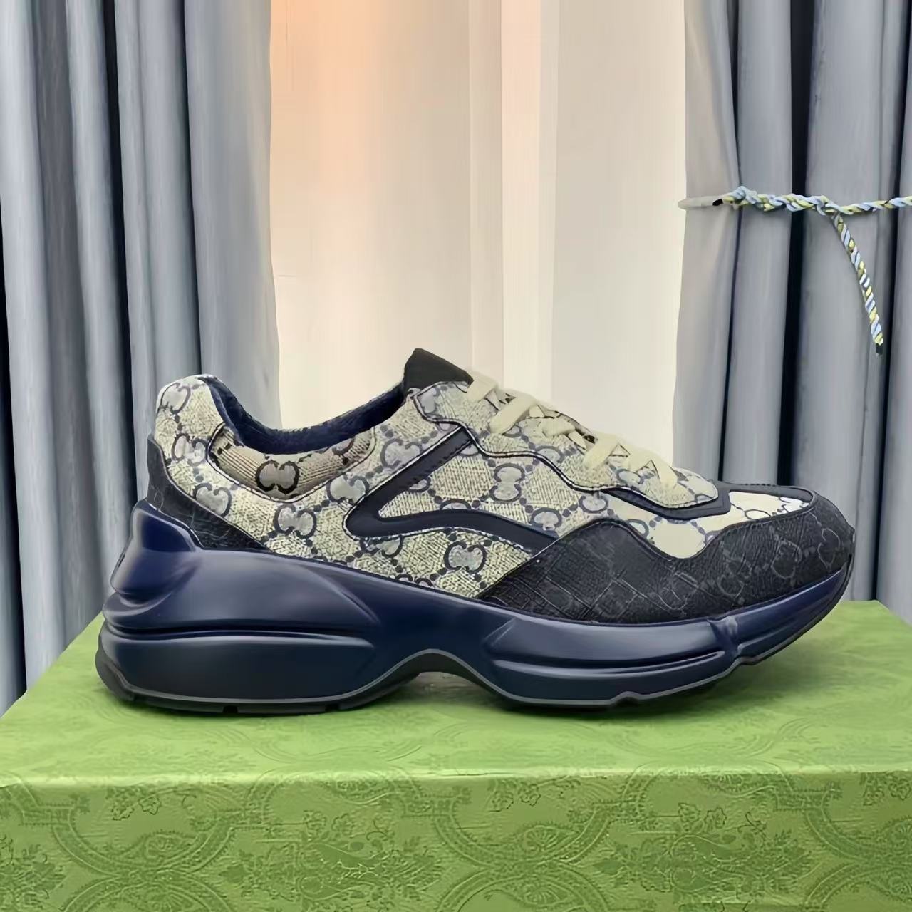 明星同款老爹鞋女2026新款春秋款拼色印花厚底休闲百搭情侣运动鞋