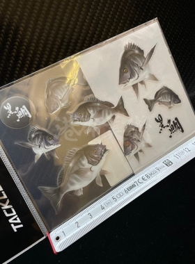 日本TACKLE黑鲷系列冰箱手机鱼竿贴纸
