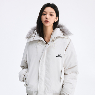 棉服bf风男女同款 复古工装 毛领派克服美式 WaitingWave2025秋冬季