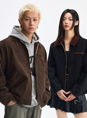 WaitingWave底特律工装夹克男女秋冬新款美式复古灯芯绒翻领外套