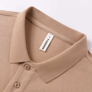 严选短袖 翻领t恤刺绣字logo polo衫 定制企业工作服团体文化广告衫