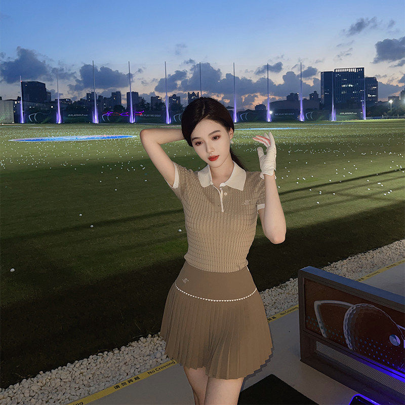 『限时2折起』针织POLO衫女上衣夏季新款百搭修身短款短袖薄款