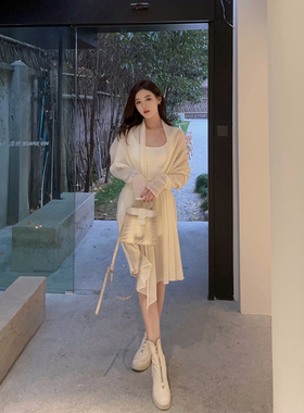 nicky 宽松慵懒风毛衣外套开衫女针织2026新款韩版秋冬中长款洋气