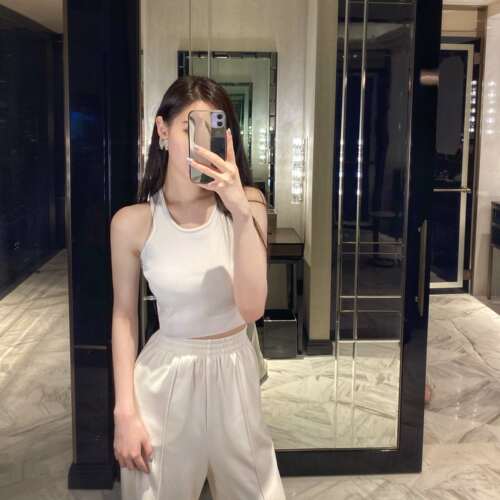 网红白色运动纯棉薄款吊带背心