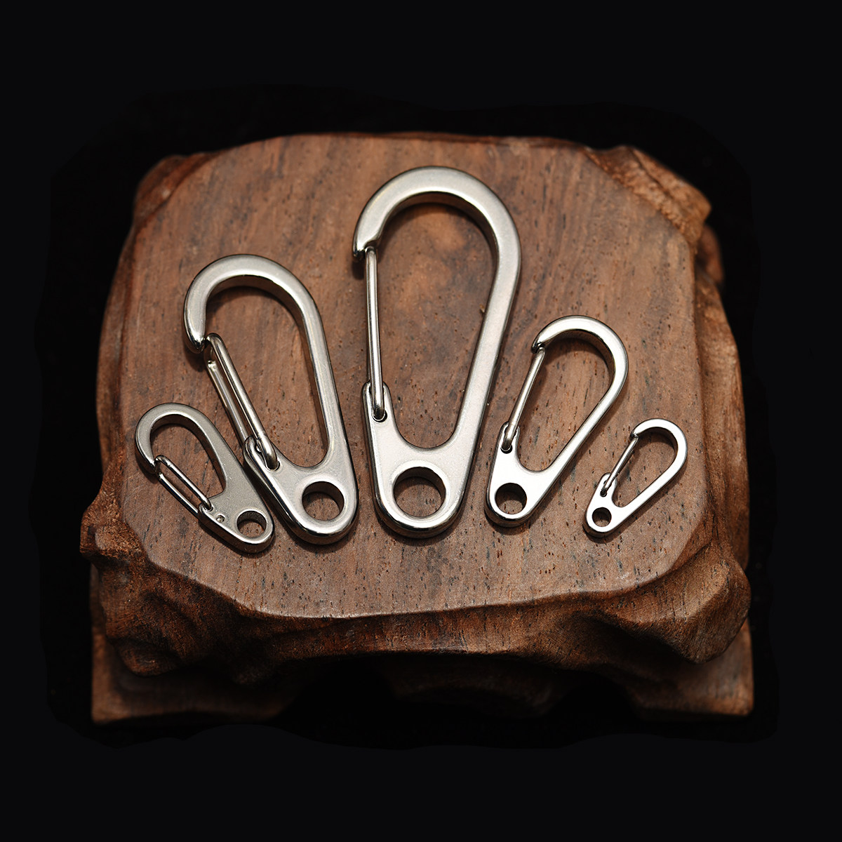 不锈钢无底环弹簧勾扣蛋型钥匙扣