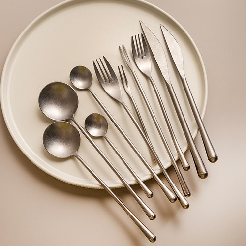 304不锈钢刀叉勺复古做旧露营