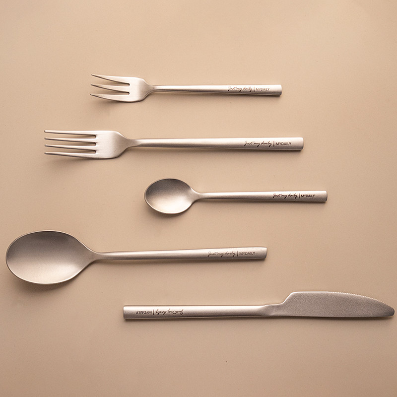 日式雪花西餐刀叉勺ins风复古磨砂甜品勺叉商用餐具餐厅哑光餐具,餐饮具,西餐餐叉,淘宝优惠券,粉丝福利购,淘宝优惠卷