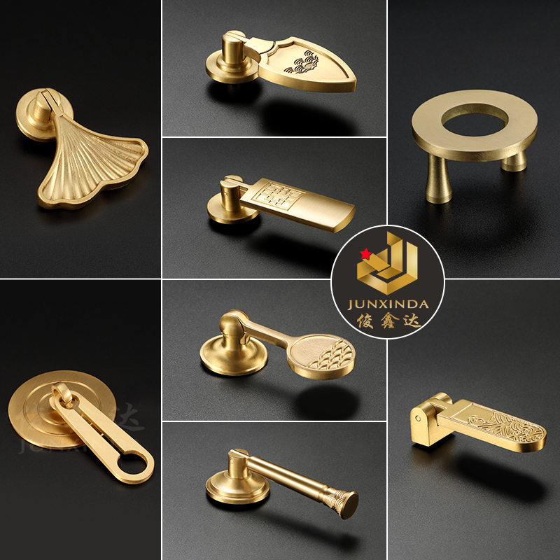 铜拉手新中式实心黄铜中欧式抽屉衣柜门鞋酒柜门大小把手简约拉手