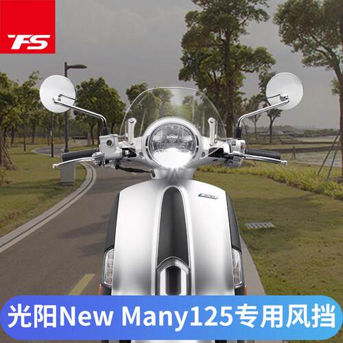 光阳NEW MANY125前风挡透明与烟灰色改装挡风玻璃护胸板
