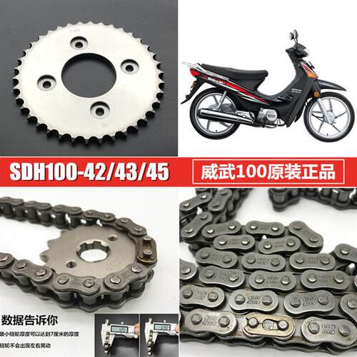 适用本田威胜威武SDH100-42/43/45 WH100-2机车套链轮链条大齿盘