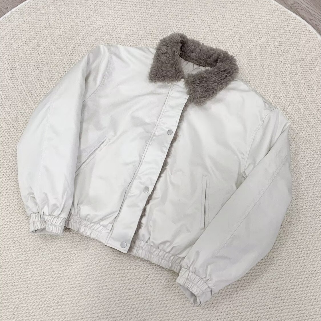 巴恩风棉服短款翻领外套