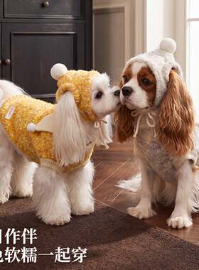 【9折预售】秋冬宠物服装 中小型犬仿貂绒带帽子比熊衣服狗狗毛衣