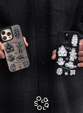 Olaola|原创Joy黑边磨砂磁吸手机壳适用苹果iPhone17promax黑白简约magsafe小众防摔16pro保护壳高级感男女款