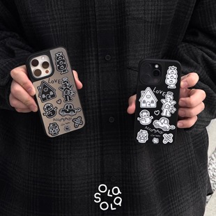 Olaola 原创Joy黑边磨砂磁吸手机壳适用苹果iPhone17promax黑白简约magsafe小众防摔16pro保护壳高级感男女款