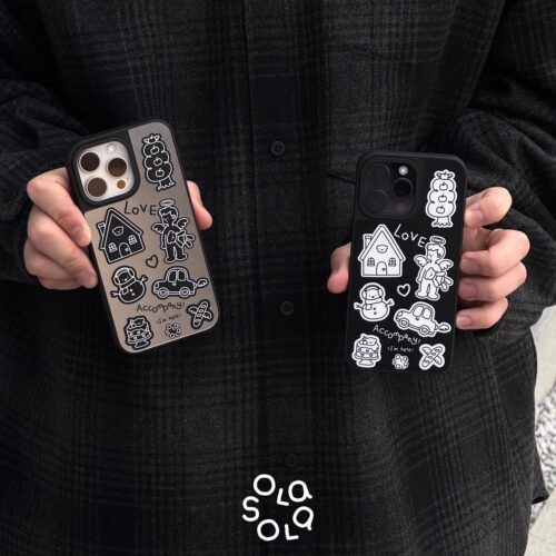 Olaola|原创Joy黑边磨砂磁吸手机壳适用苹果iPhone17promax黑白简约magsafe小众防摔16pro保护壳高级感男女款