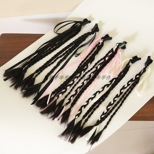 假发~小抓夹款丝带芭蕾风3条辫子少女可爱软妹日系儿童发夹发抓