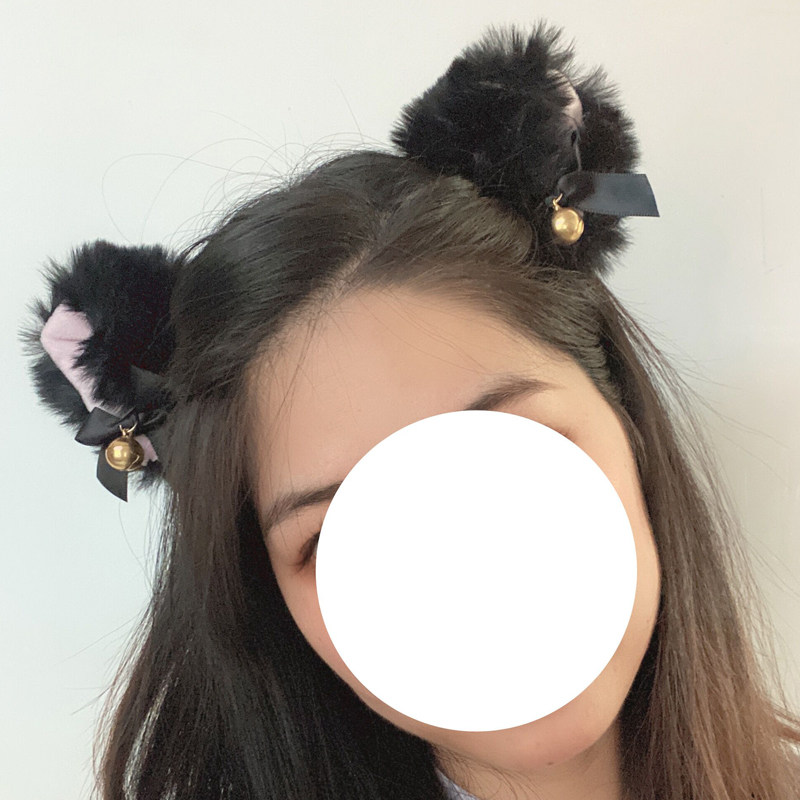 包邮一对装~可爱少女猫咪铃铛发夹蝴蝶结顶夹萝莉猫cos狐狸耳朵