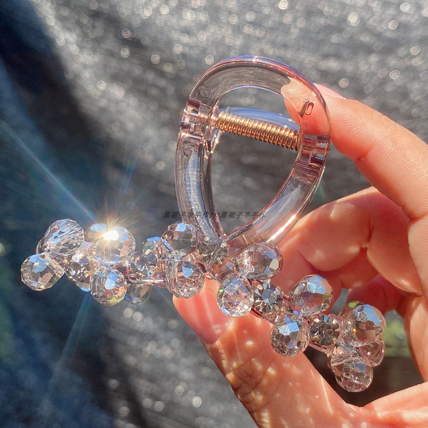 贵气轻奢玻璃水晶手工缠绕抓夹质感好鲨鱼夹显贵又实用四季百搭