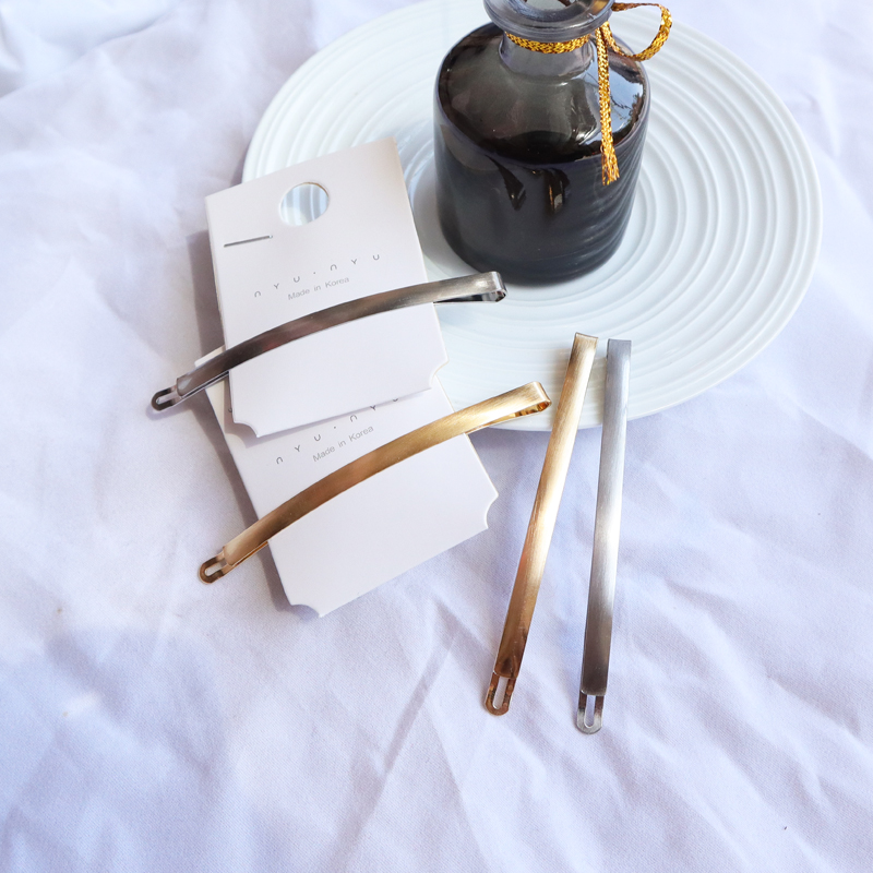 长款拉丝一字夹金属小众个性实用