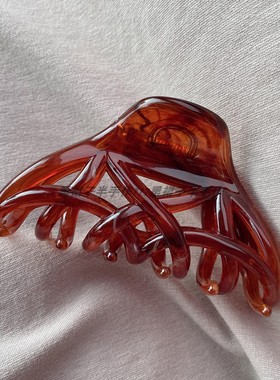 贵但是值得！质感超级棒抓力紧章小hui同款古着感法式抓夹晕染棕