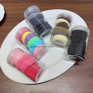 高弹力耐用头绳橡皮筋女上扎头发绳成人扎高马尾发圈 罐装 6条 新款