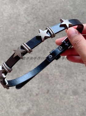 做旧复古美式pu手链颈链choker可情侣可闺蜜暗黑亚文化哥特风小众