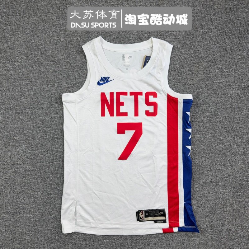 Nike/耐克 男子速干篮球杜兰特7号布鲁克林篮网队球衣DO9444-101