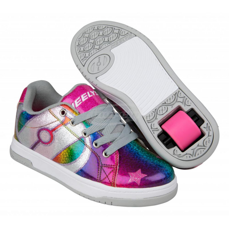 美国正品heelys女童手动拆卸休闲轮滑代步暴走鞋成人女学款轮子鞋