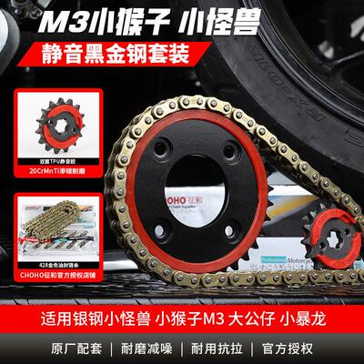 适用望江大公仔MSX125银钢小怪兽M3小猴子小暴龙链轮牙盘油封链条