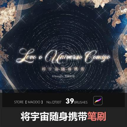 茶泡饭笔刷 将宇宙随身携带Procreate笔刷套组手绘画笔39支