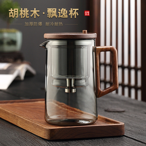 飘逸杯一键出水玻璃茶杯茶具器