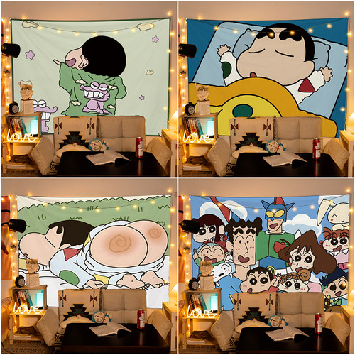 蜡笔小新背景布卡通挂布动漫挂布