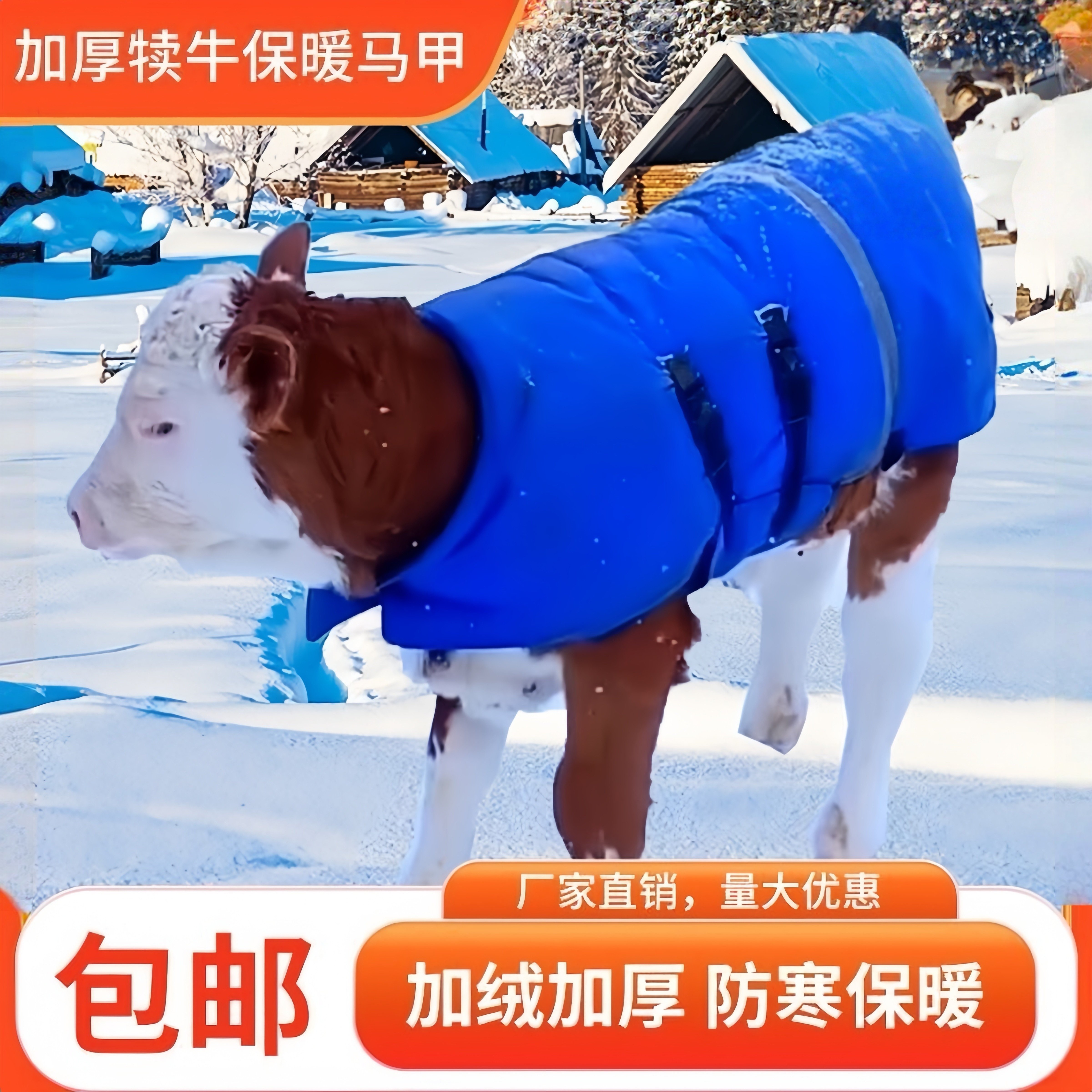 牛犊马甲犊牛马甲保暖外套加大防风牛犊衣服小牛防寒外套小牛器械