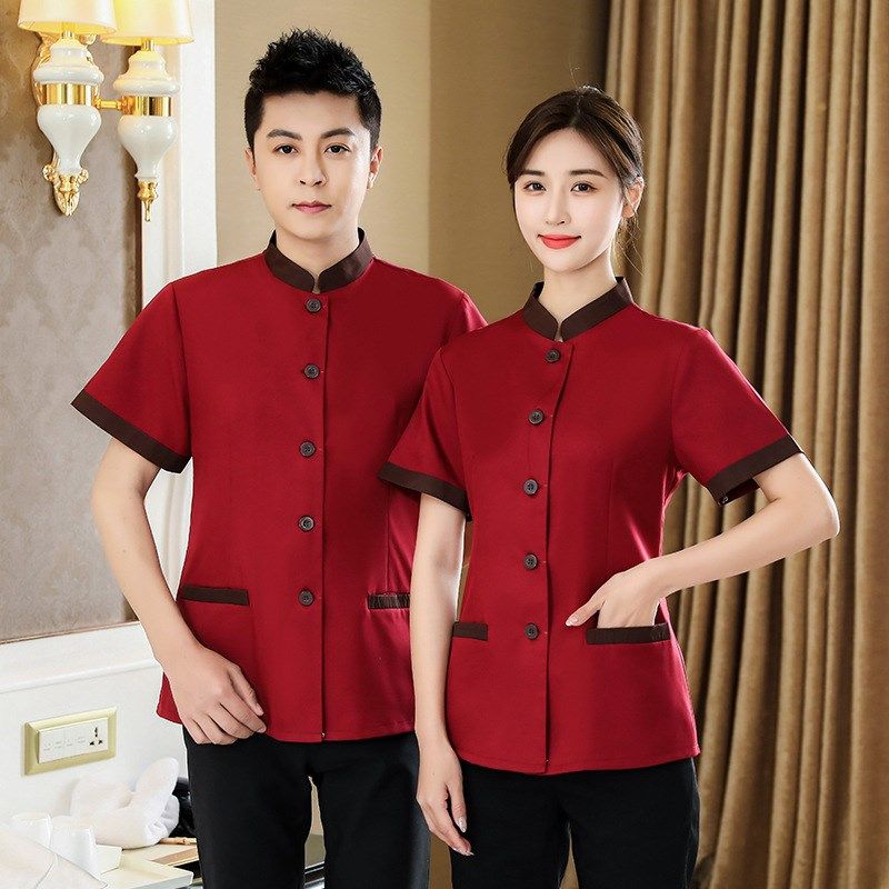 酒店宾馆物业保洁工作服夏季客房阿姨女服务员夏天透气短袖