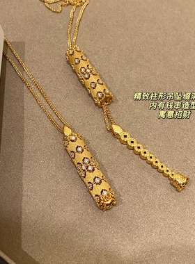 国潮铜钱花丝镂空新款项链