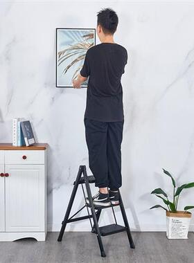 36Y7家居爬梯椅子家用单面折叠工作台可坐阳台洗车花架儿童梯子阶