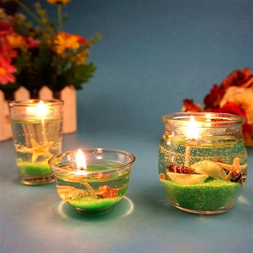 K31C海洋系列套餐水晶果冻香薰蜡烛情人节烛台浪漫求婚生日表白玻