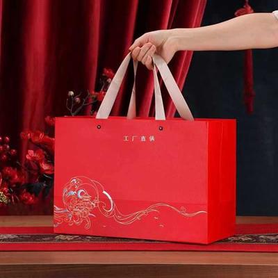 OI202024新年红酒茶叶礼盒包装盒双层茶饼茶酒礼盒装空盒组合包装