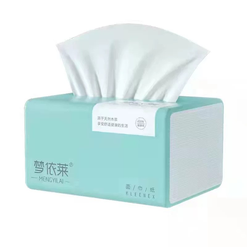梦依莱家用擦手纸盒装可悬挂抽取式卫生纸巾面巾纸加厚400张抽纸图片