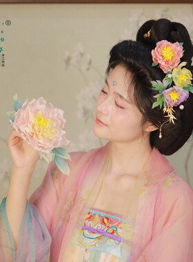 风雪初晴  三色韶光软簪【烫花工艺】汉服手工少女仙气国风古典风