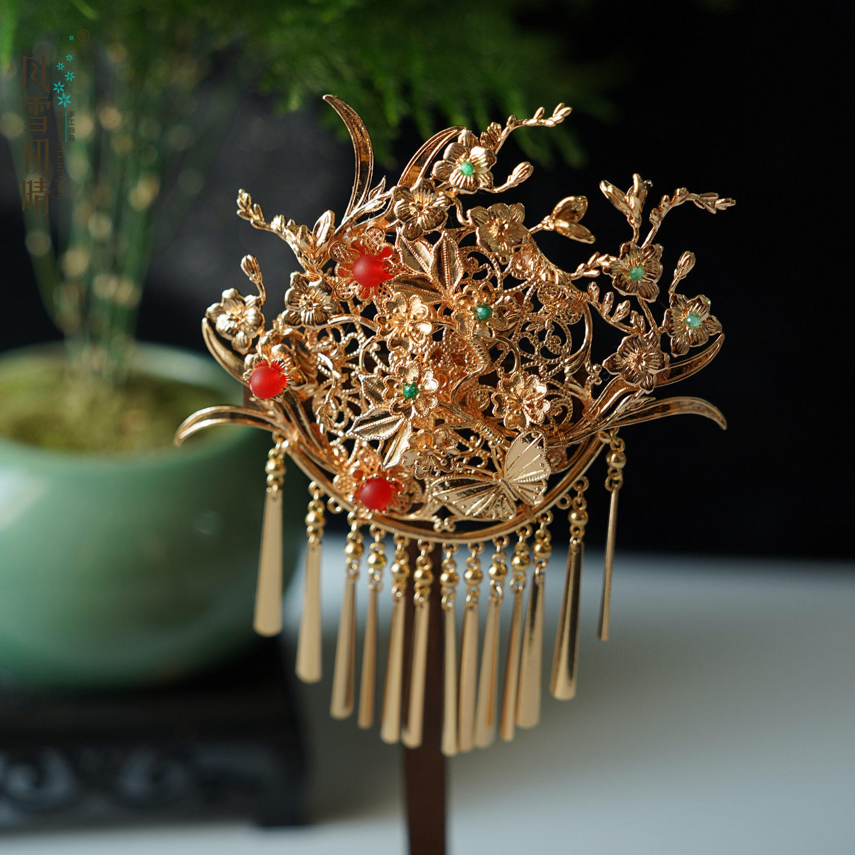 琼枝发夹手工古风仙气百搭气质复古