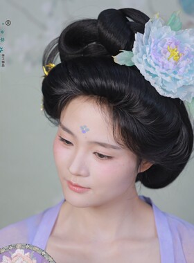 风雪初晴国色生香发夹【烫花工艺】汉服手工少女仙气国风古典风