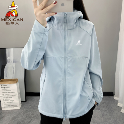 稻草人软壳冲锋衣女防水防风外套