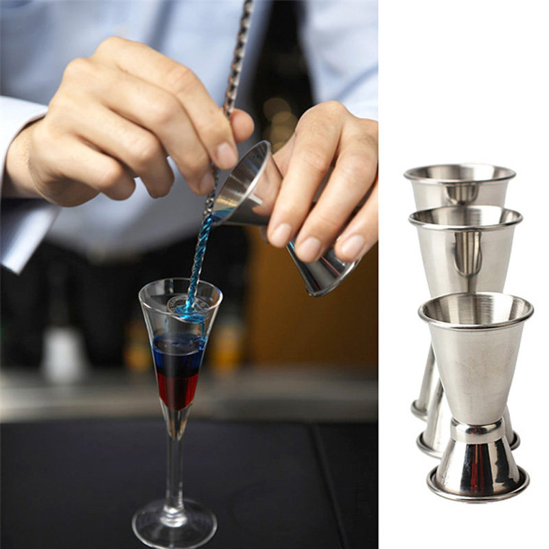3pcs/set stainless steel bar jigger cocktail drink mixer mea